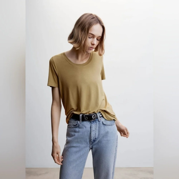 Mango Tops - Mango [L]  Fluid short-sleeve t-shirt